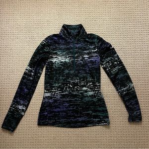Nike Pro Dri-Fit Quarterzip - Purple/Green/Black Pattern